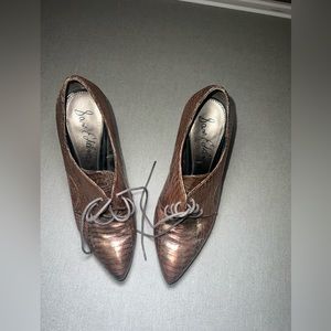 Sam Edelman Metallic Copper Lace Up Heels